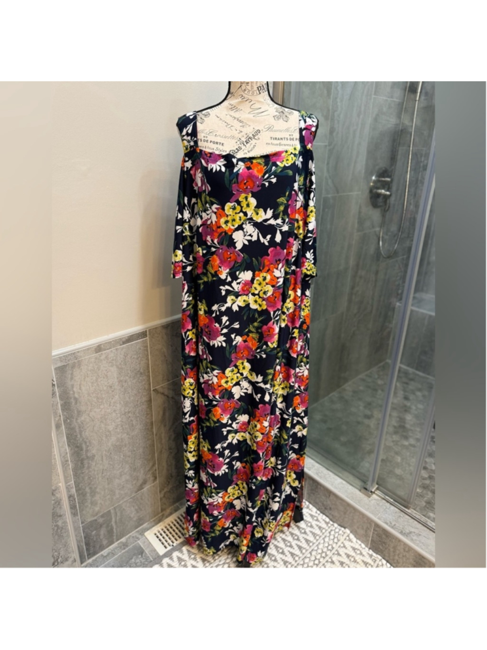 Roaman's Floral Maxi Dress Plus Size 3X Petite